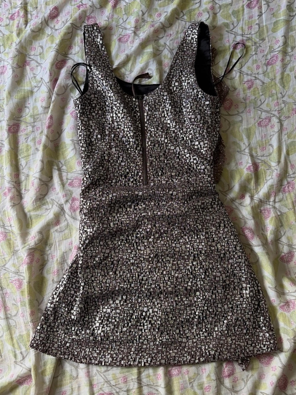 Guess Silver Sequin Tank Dress
